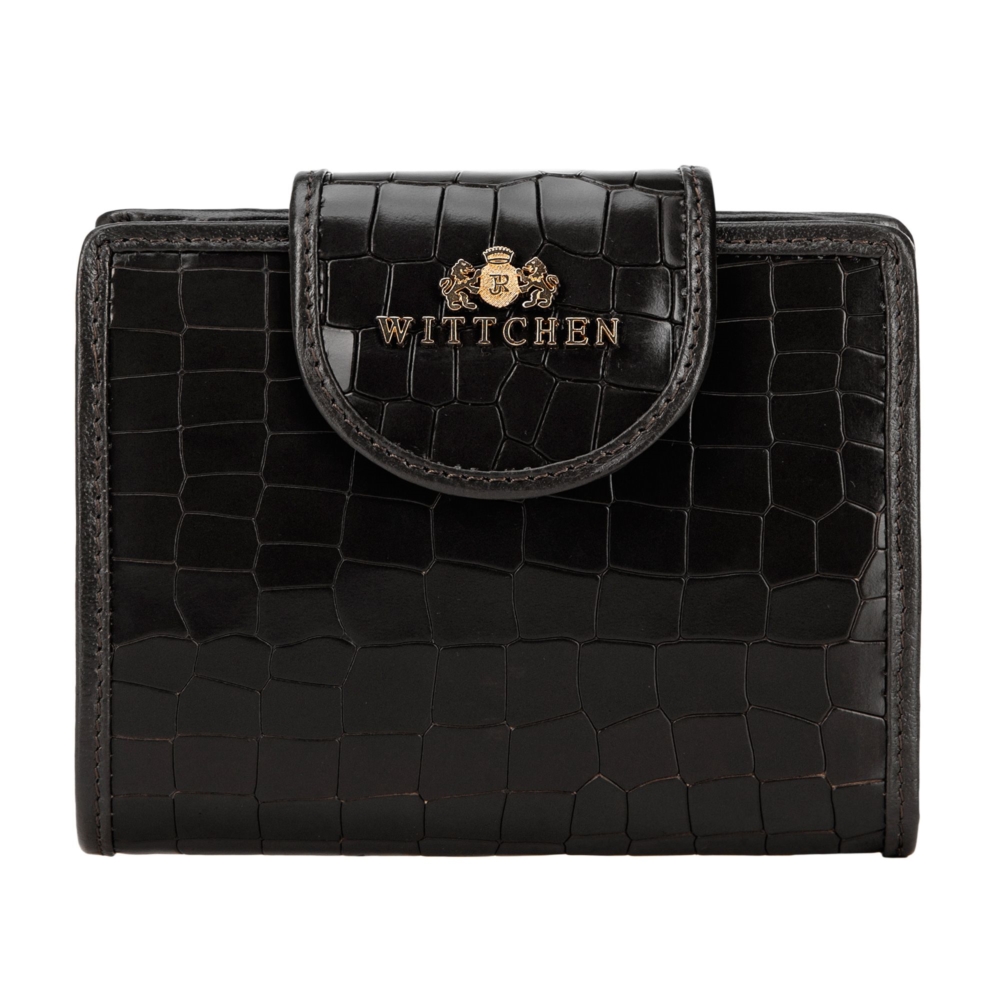 zdjęcie
                     Czarny portfel damski ze skóry croco zapinany na napę WIttchen wittchen