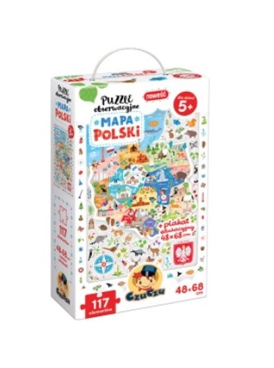 zdjęcie
                     CzuCzu Puzzle obserwacyjne Mapa Polski 117 elementów Bright Junior Media